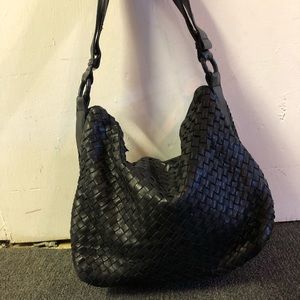 Bottega Veneta black leather hobo bag